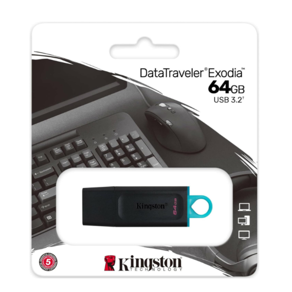 فلاش ميموري Kingston Exodia DTX - 64GB USB 3.2 - أداء عالي وسرعة نقل ممتازة - رقم القطعة DTX