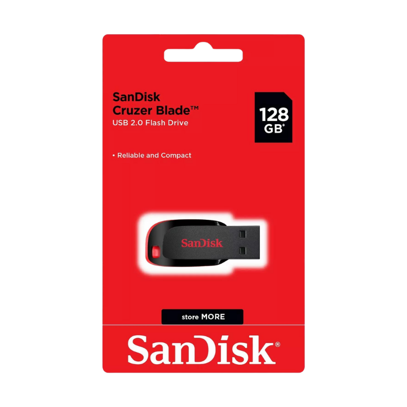 فلاش ميموري SanDisk 128GB USB 2.0 - أداء موثوق وسرعة نقل عالية - رقم القطعة SDZ50