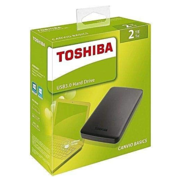 هارد خارجي Toshiba Canvio Basics 2TB - USB 3.0 - Read Speed 5400RPM - رقم القطعة HDTB420EK3AA