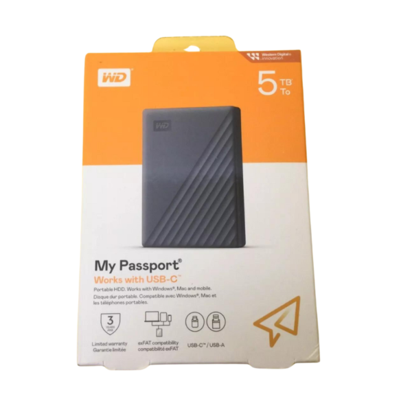 هارد خارجي Western Digital My Passport Ultra 5TB - USB 3.0 - أداء عالي - رقم القطعة WDBRMD0050BGY