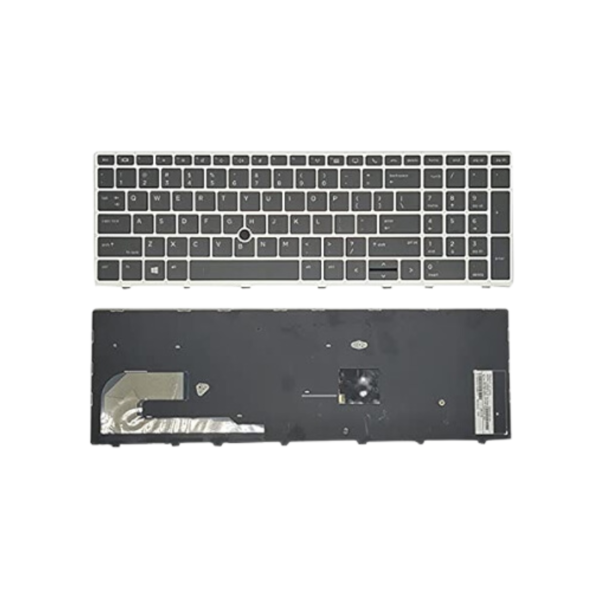 كيبورد HP L14367-001 أصلي - متوافق مع HP EliteBook 850 G5 و 850 G6 و 750 G5 و 750 G6 - باللون الفضي