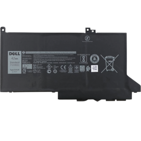 بطارية Dell DJ1J0 أصلية متوافقة مع Latitude 12 7280 و7290 و13 7380 و7390 و14 7480 و7490 - سعة 42 واط/ساعة