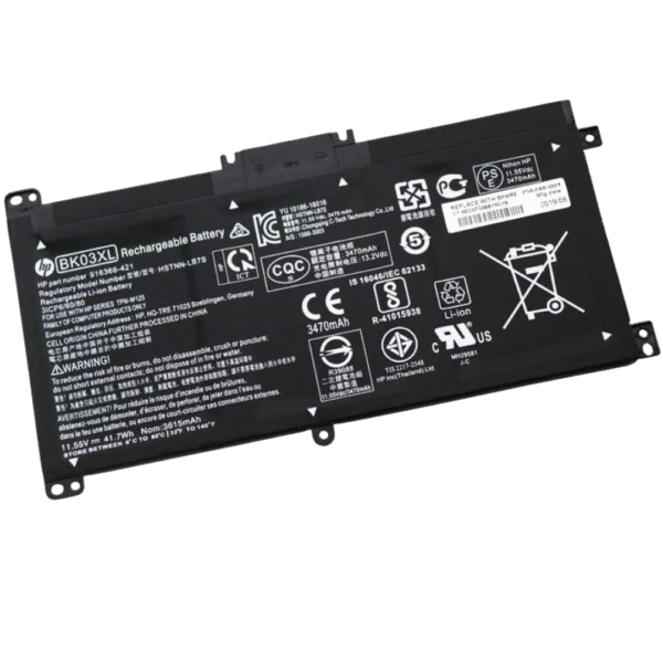 بطارية HP BK03XL أصلية متوافقة مع أجهزة Pavilion x360 - سعة 41.7 واط/ساعة
