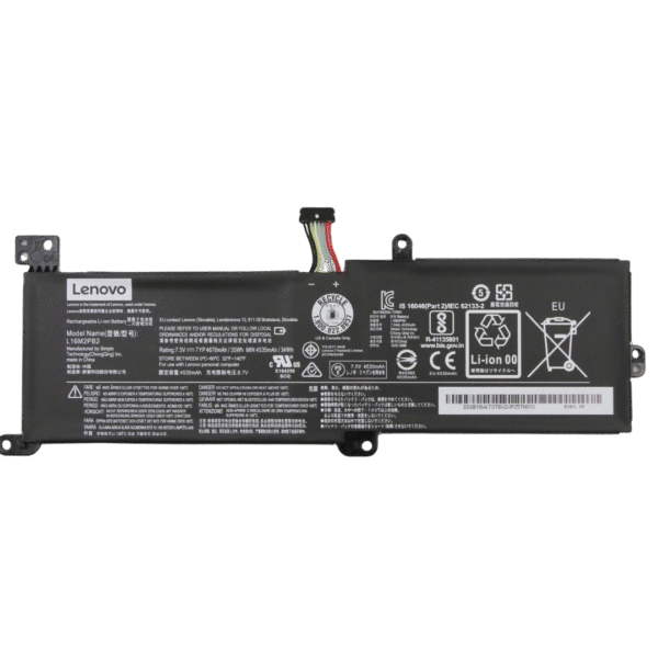 بطارية Lenovo L16M2PB2 أصلية متوافقة مع IdeaPad 320 و330 - سعة 30 واط/ساعة