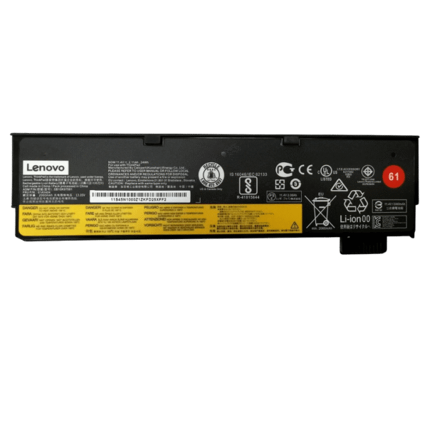 بطارية Lenovo SB10K97581 / 01AV424 أصلية متوافقة مع ThinkPad T470 وT570 - سعة 24 واط/ساعة