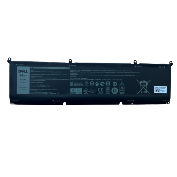 بطارية Dell 69KF2 أصلية متوافقة مع XPS 15 9500 وPrecision 5550 وAlienware M15 R3 وM17 R3 - سعة 86 واط/ساعة