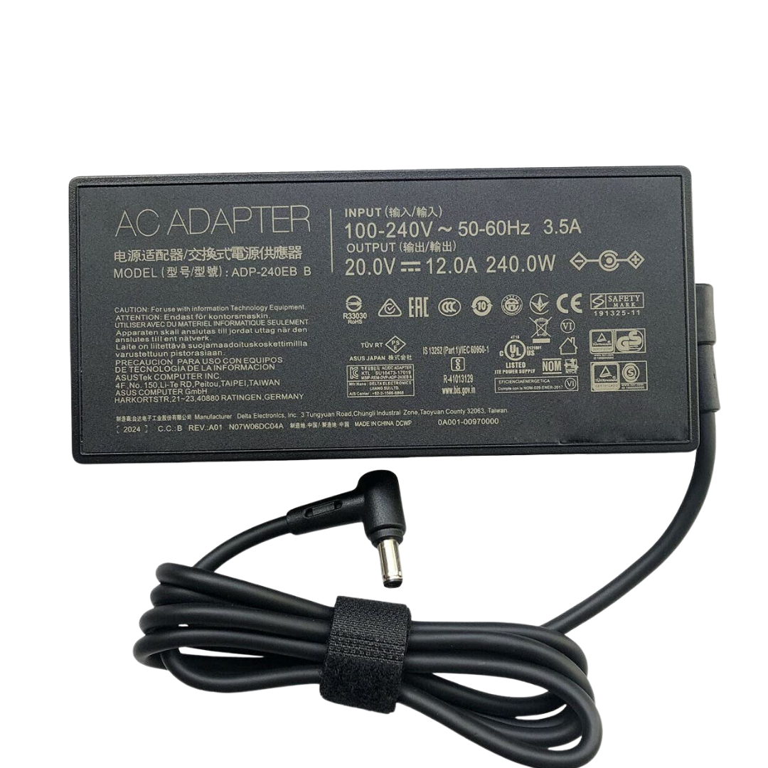 Asus 230wADP-230EB T (1) شاحن اسوس أصلي 240 واط - 20V 12A - Type 6.0x3.7mm - ASUS ROG Zephyrus - Original Asus Charger - رقم القطعة ADP-240EB B - الصورة 1