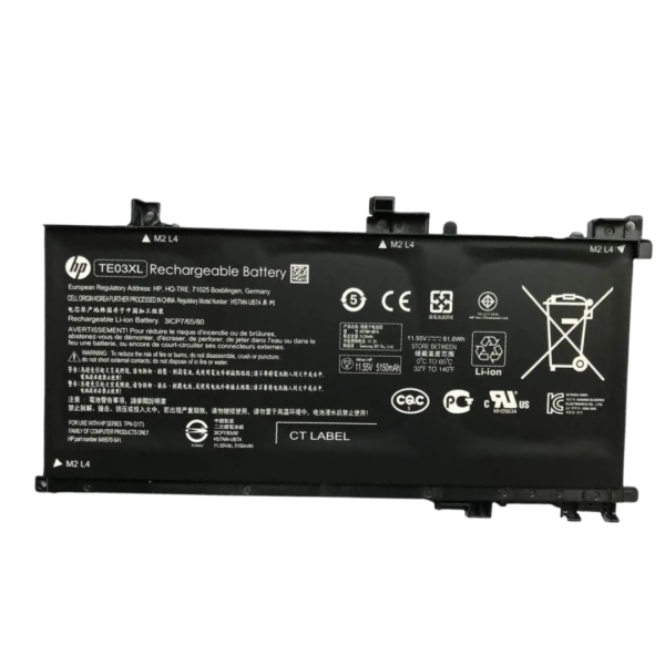 بطارية HP TE03XL أصلية متوافقة مع Pavilion 15-BC000 وOmen 15-AX000 - سعة 61.6 واط/ساعة