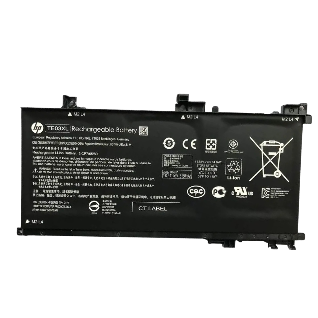 HPTE03XL battery بطارية HP TE03XL أصلية متوافقة مع Pavilion 15-BC000 وOmen 15-AX000 - سعة 61.6 واط/ساعة - الصورة 1