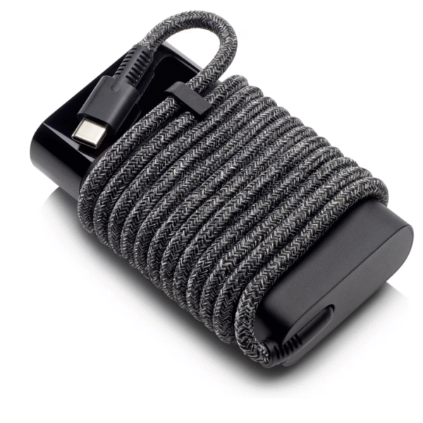 شاحن HP USB-C أصلي 65W – 671R2AA#ABA – إصدار Premium بكابل رمادي