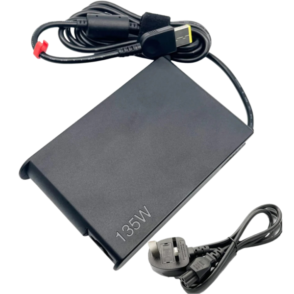 شاحن لابتوب لينوفو أصلي 135 واط – 20V 6.75A – موصل مستطيل أصفر – رقم القطعة ADL135NLC3A