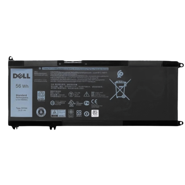 بطارية Dell 33YDH أصلية متوافقة مع Inspiron وLatitude وVostro - سعة 56 واط/ساعة