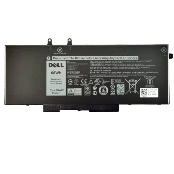 بطارية Dell MXV9V أصلية متوافقة مع Latitude 5300 و5310 و7300 و7400 وInspiron 7300 و7306 2-in-1 (اللون الأسود) - سعة 60 واط/ساعة
