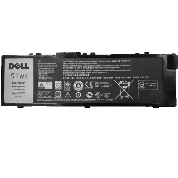 بطارية Dell MFKVP أصلية متوافقة مع Precision 15 7510 و7520 و17 7710 و7720 - سعة 91 واط/ساعة