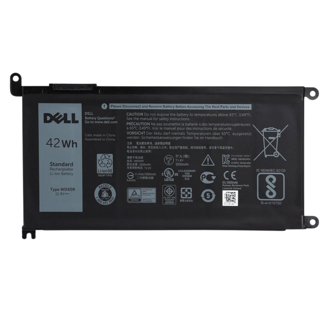 بطارية Dell WDX0R أصلية متوافقة مع Inspiron 13 و14 و15 و17 وLatitude 3189 و3390 وVostro 14 و15 - سعة 42 واط_ساعة بطارية Dell WDX0R أصلية متوافقة مع Inspiron 13 و14 و15 و17 وLatitude 3189 و3390 وVostro 14 و15 - سعة 42 واط/ساعة - الصورة 1