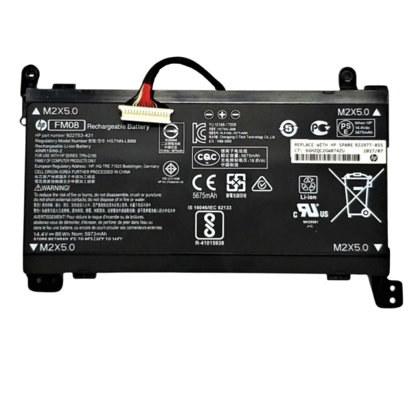 بطارية HP FM08 (12 pin) أصلية متوافقة مع Omen 17-AN - سعة 83.22 واط/ساعة