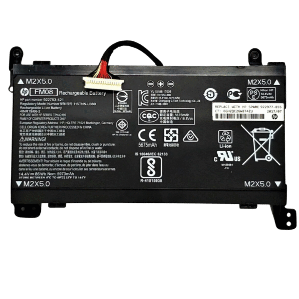 بطارية HP FM08 (16 pin) أصلية متوافقة مع Omen 17-AN - سعة 86 واط/ساعة