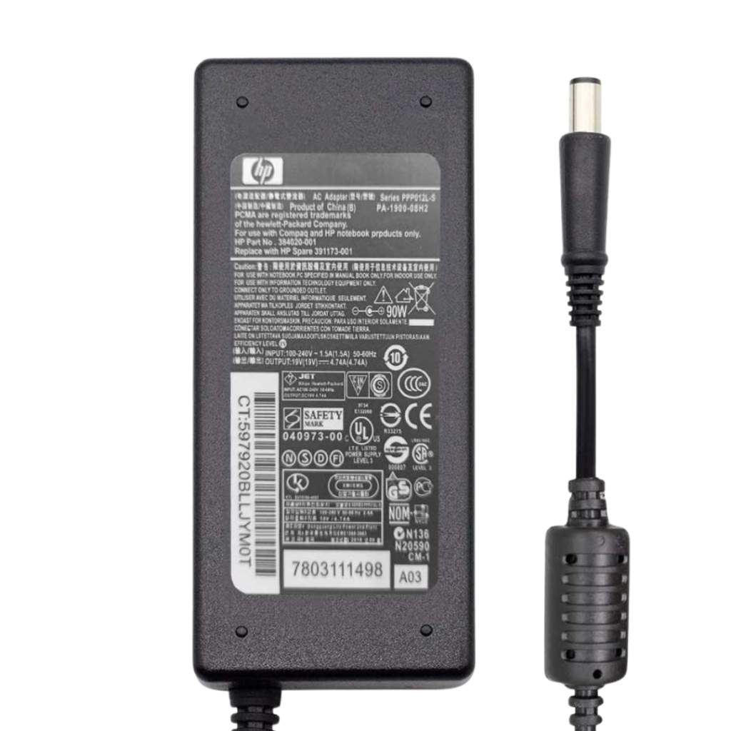 شاحن HP Smart AC أصلي OEM 90W 924589-800 بجهد 19V 4.74A وسوكيت 7.4x5.0mm