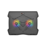 لوحة تبريد لابتوب للألعاب من MEETION - هادئة وقابلة للتعديل بإضاءة RGB - مزودة بمروحتين - بمنفذي USB - الموديل: MEETION MT-CP2020