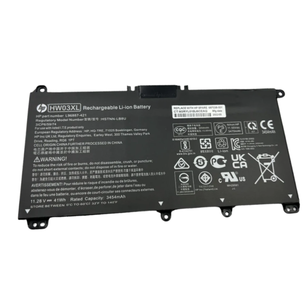 بطارية HP HW03XL أصلية 42Wh لأجهزة HP Pavilion 15 / Pavilion x360 15 / Pavilion 17