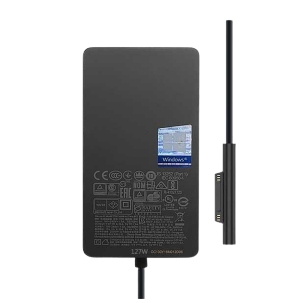 شاحن Microsoft Surface أصلي 127 واط 20V 6.35A موديل 1798 - أسود مع كابل Surface Connect المغناطيسي