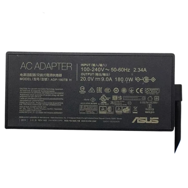 شاحن اسوس أصلي 180 واط – 20V 9A – Type 6.0×3.7mm – ASUS ROG Zephyrus G14 G15 – Original Asus Charger – رقم القطعة A17-180P1A