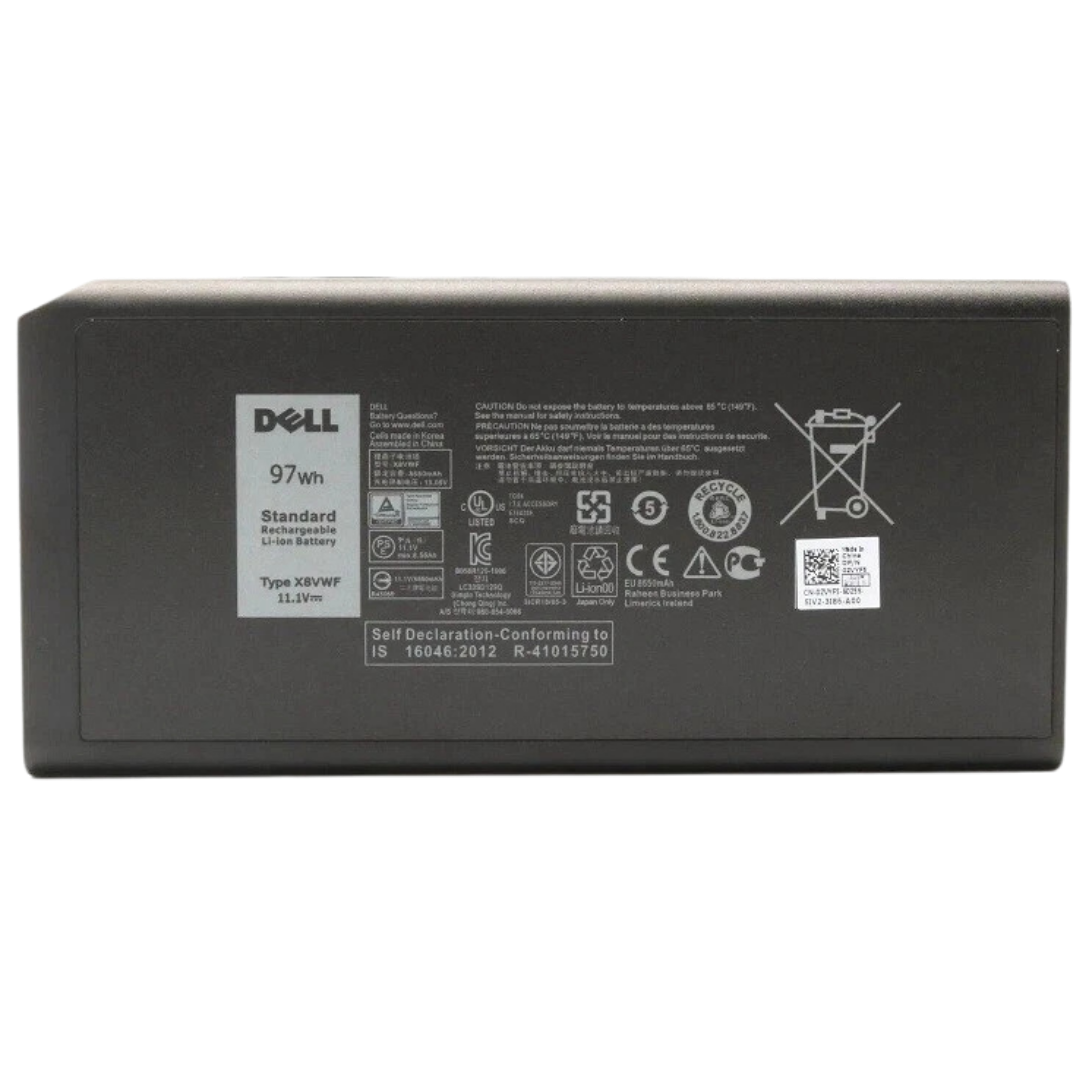DELL X8VWF battery (3) بطارية Dell اصلية X8VWF 97Wh – 11.1V 9 خلايا – Dell Latitude E5404 E7404 Rugged - الصورة 1
